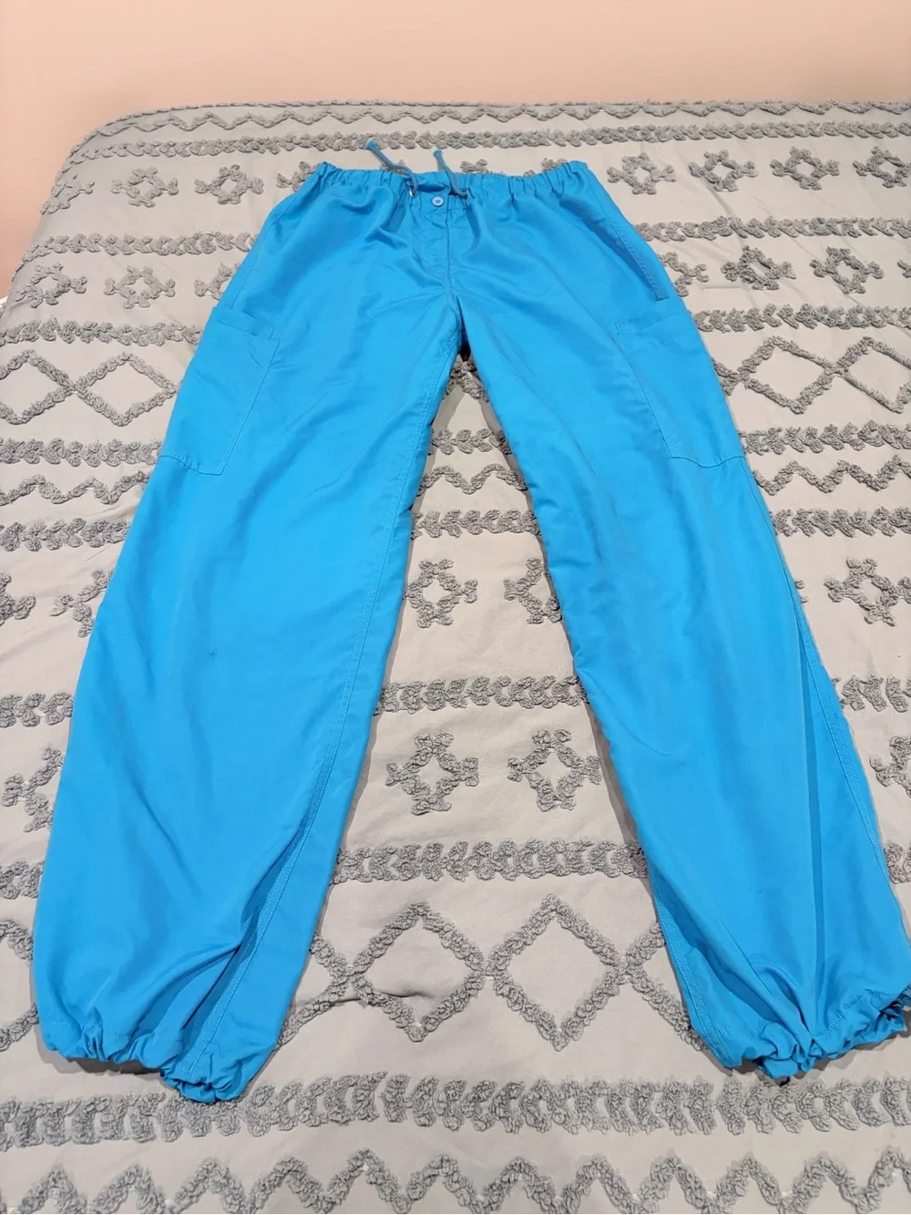 Weissman Peacock Blue Low Rise Cargo Dance Pants Adult Large LA